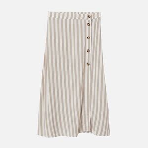 Striped Midi Skirt – Button Front – Chic & Ready to Ship